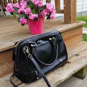 Tatra black vinyl shoulder bag